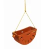 Artisan Terracotta Boat-Shaped Hanging Planter Pot with Trailing Succulent Plant