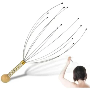 Handheld Wooden Handle Scalp Massager & Head Tingler | Deep Relaxation & Stress Relief | Vins Art House