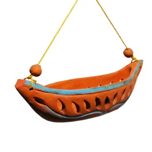 Rustic Clay Pot with Decorative Cut-Outs for Trailing Plants