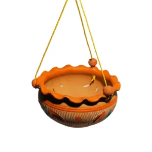 Unique Clay Ceramic Hanging Planter with Side Vents for Root Airflow