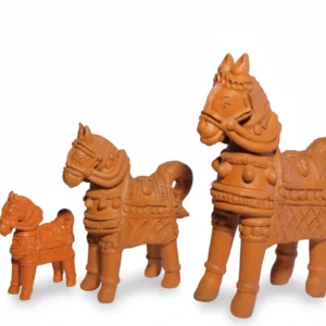 Authentic Indian Terracotta Horse Statue – Hand-Carved Clay Decor for Home & Office