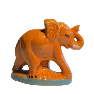 glossy-orange-ceramic-figurine-detail