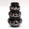 Givieo Midnight Wave Hand-Painted Ceramic Storage Set | Set of 3 Glossy Black Nesting Jars with Lids | Designer Containers for Kitchen & Tableware (Small, Medium, Large)