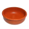 Traditional red clay chatti with lid from Vins Art House, handcrafted terracotta cooking pot on white background.