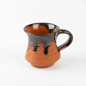 vins-art-house-drip-glazed-flared-rim-brick-pattern-terracotta-cup