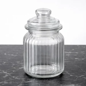Vins Art House 600ml Glass Pop Jar with Airtight Lid | Clear Kitchen Storage Container for Pickles, Ghee, Spices, Dry Fruits & Sauces | Fridge & Dining Table Container (Set of 1)