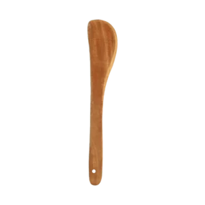 Handcrafted Neem Wood Curved Spatula isolated on white background