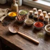 Handmade Wooden Coconut Shell Round Ladle Spoon (Large) | Heavy-Duty Natural Serving Spoon for Large Pots, Soup & Cooking