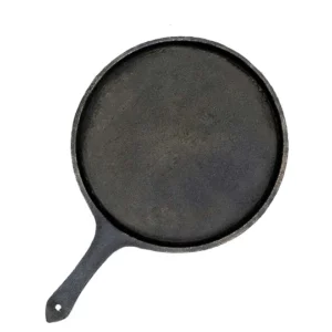 Vins Art House Pre-Seasoned Cast Iron Dosa Tawa / Flat Roti Kallu with Long Handle (25.7 cm)