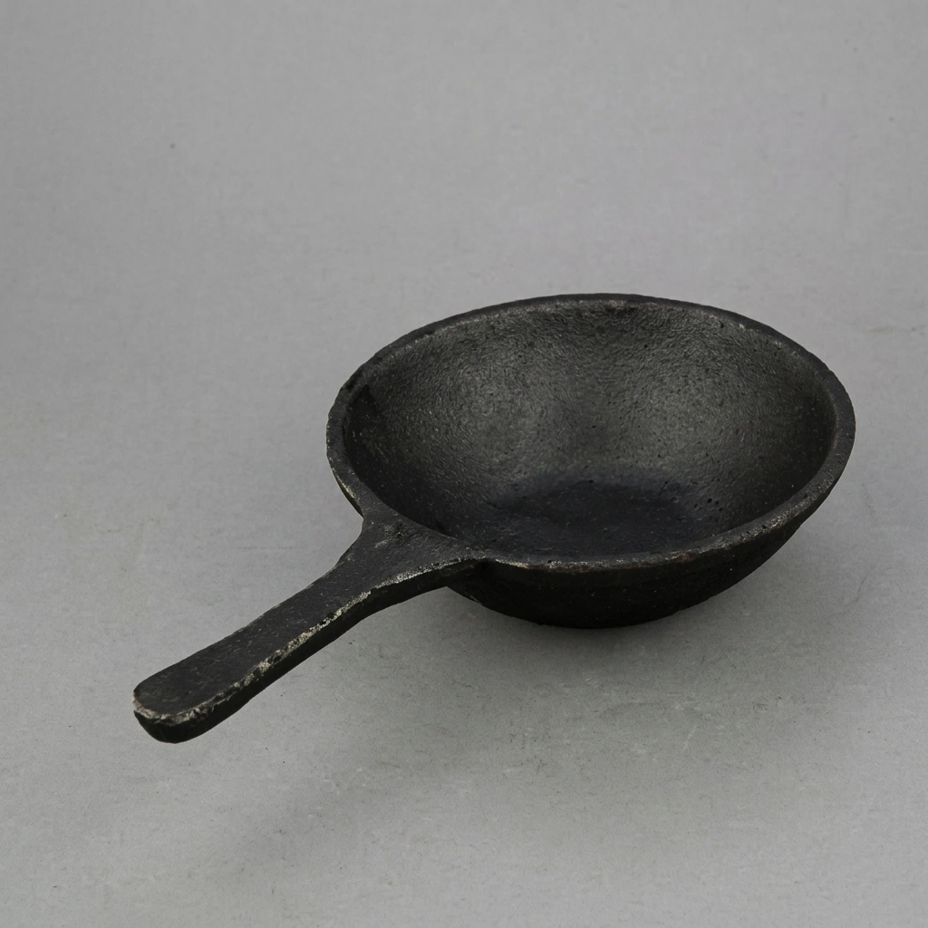 Vins Art House Pre-Seasoned Cast Iron Tadka Pan / Thalipu Karandi (Traditional Tempering Pan with Long Handle)